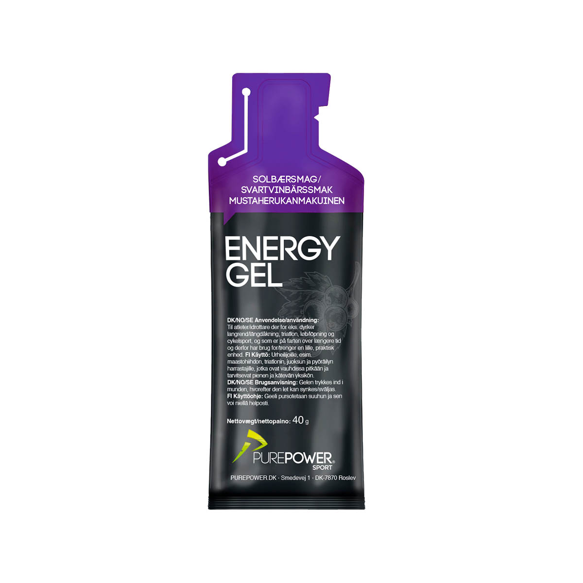 Purepower Energy Gel Solbær 40 g main product photo